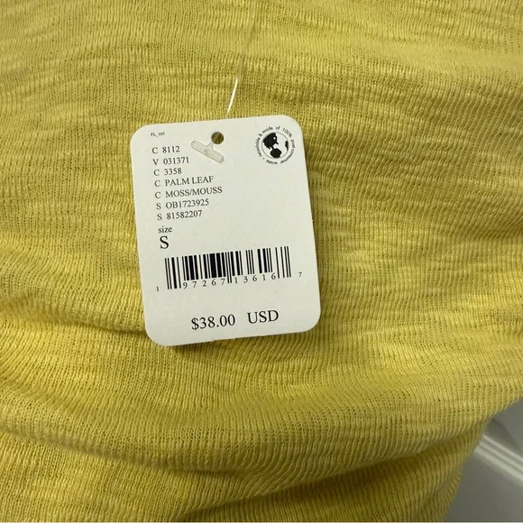 Free People| NWT Women’s Boulevard Ruched Yellow Tube Top in Size Small - Picture 7 of 12